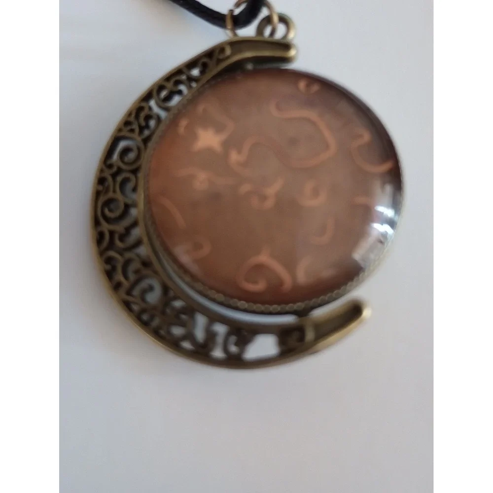 Bronze 2 Sided Moon Fidget Pendant